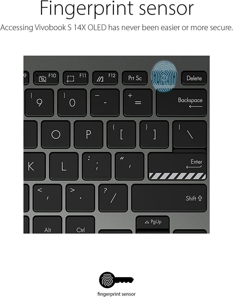 ASUS S5402ZA-DB51 VivoBook S 14X OLED Laptop Fingerprint Sensor