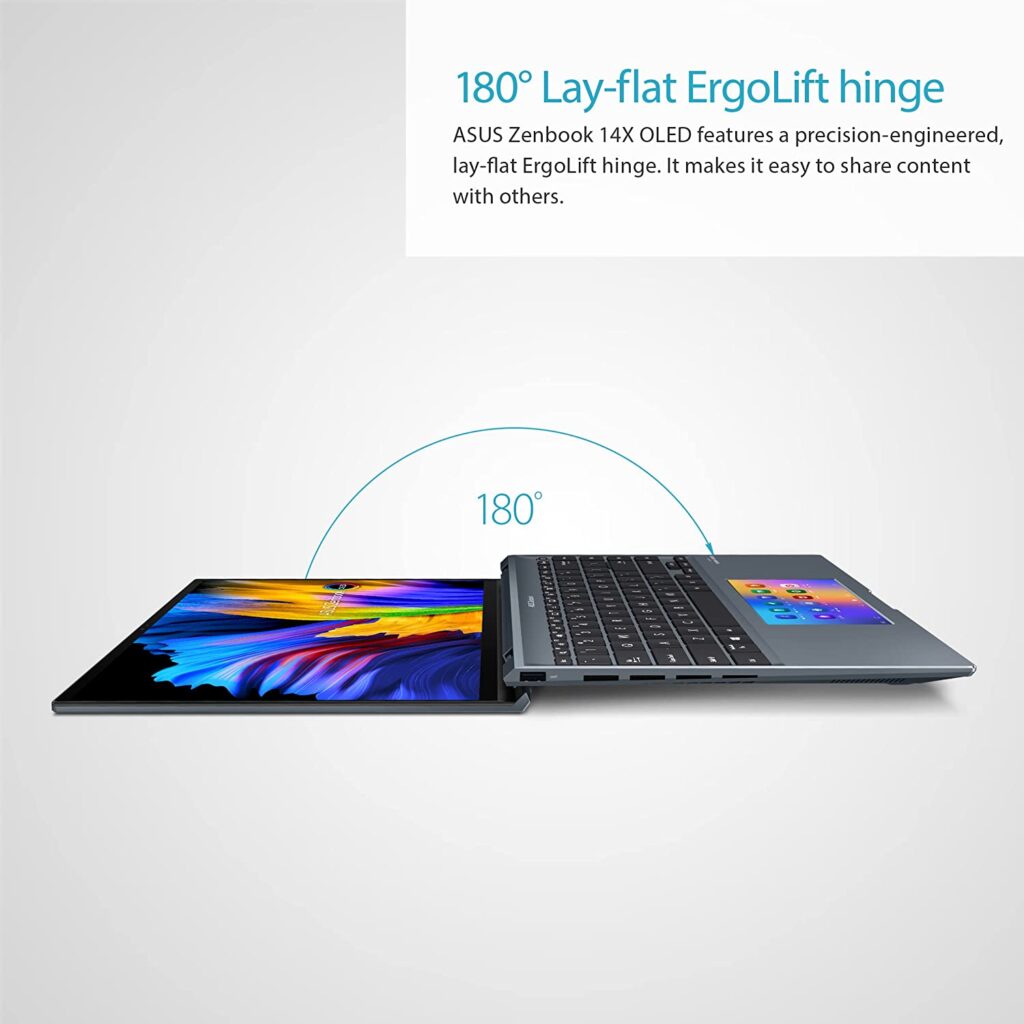 ASUS ZenBook 14X OLED UX5400ZF-PB76T Laptop Ergo Lift Flat Lay