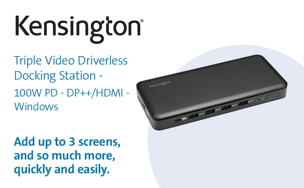 Kensington K33558NA USB-C Triple Video Driverless Docking Station Launching Soon in the US